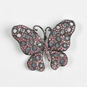 Brosa fluture cu pietre roz