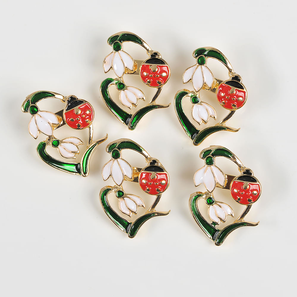 Set 5 brose martisor ghiocei cu buburuza - 3 | YEO