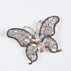 Brosa fluture decorat cu pietre acrilice