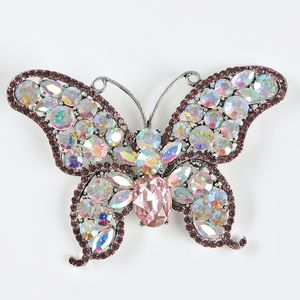 Brosa fluture decorat cu pietre acrilice