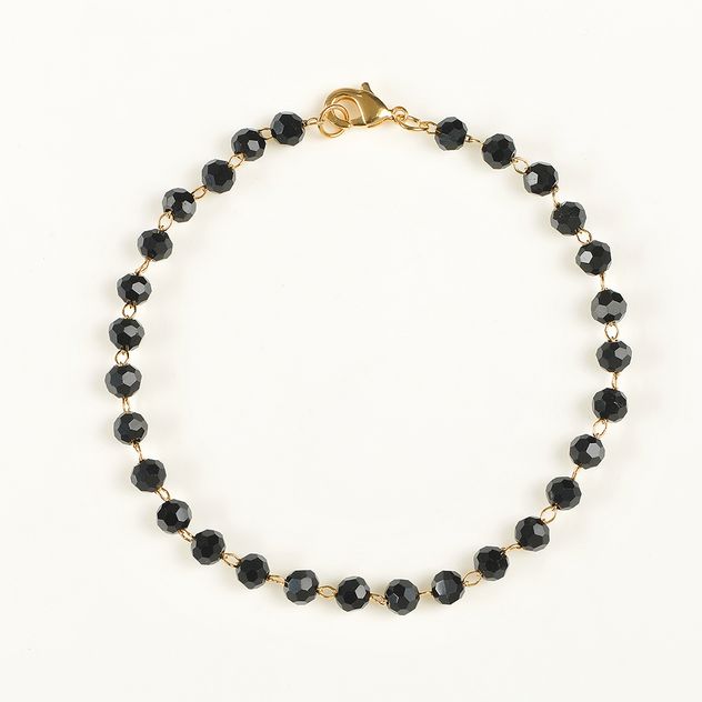 Bratara placata cu margele negre