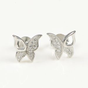 Cercei din argint fluture cu pietre zirconice