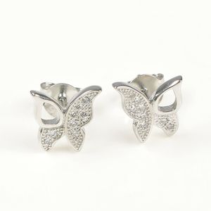 Cercei din argint fluture cu pietre zirconice