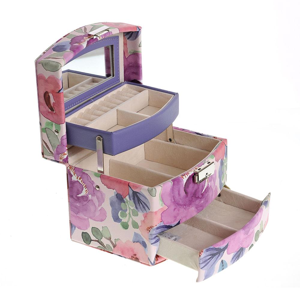 Cutie de bijuterii cu motive florale 15.5 x 13 cm - 1 | YEO