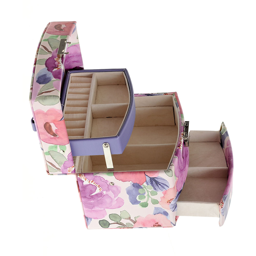 Cutie de bijuterii cu motive florale 15.5  x 13 cm - 4 | YEO