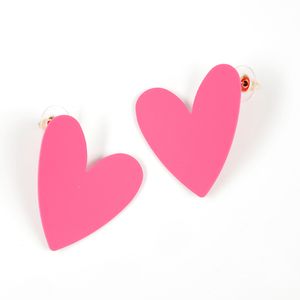 Cercei roz in forma de inima