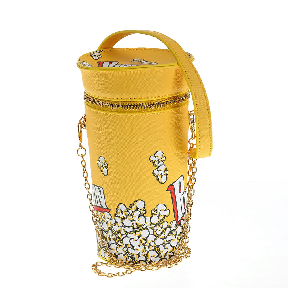 Geanta galbena cu design Popcorn