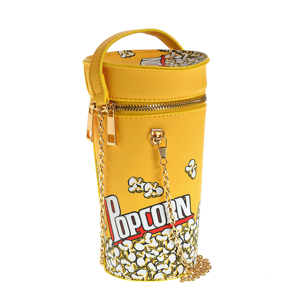 Geanta galbena cu design Popcorn