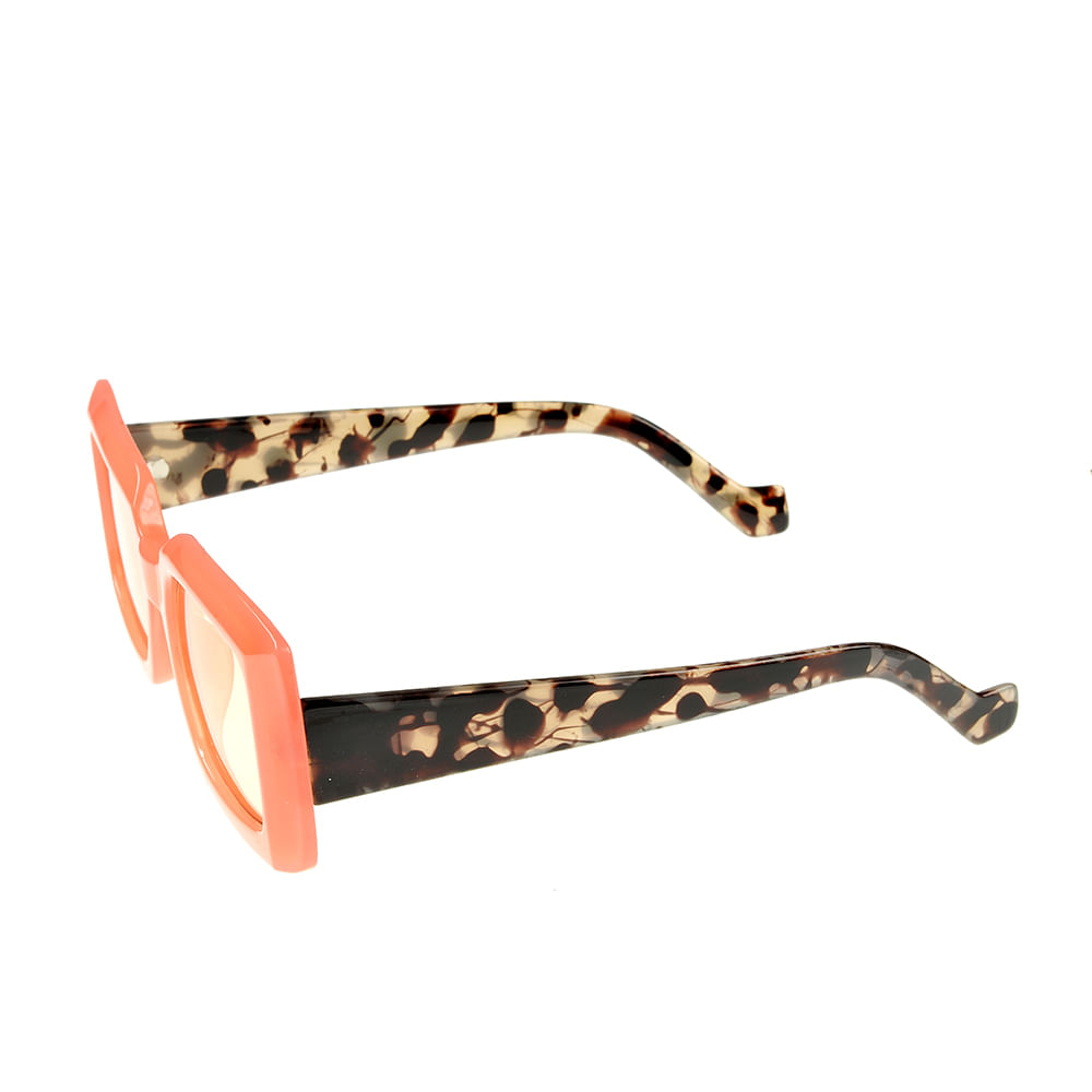 Ochelari de soare portocalii cu brate animal print - 2 | YEO