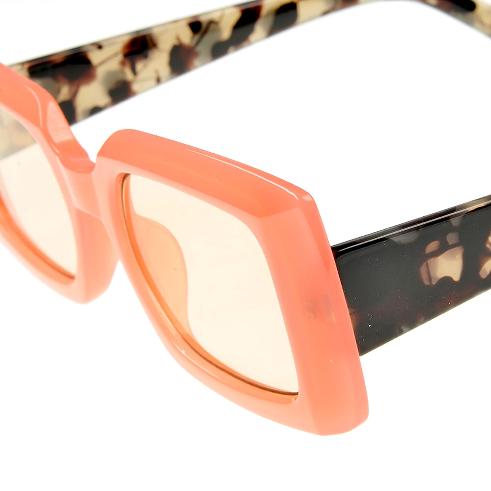 Ochelari de soare portocalii cu brate animal print - 3 | YEO