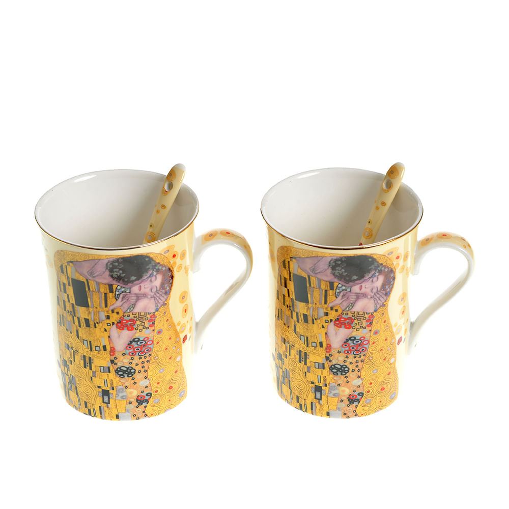 Set 2 cani Klimt din ceramica