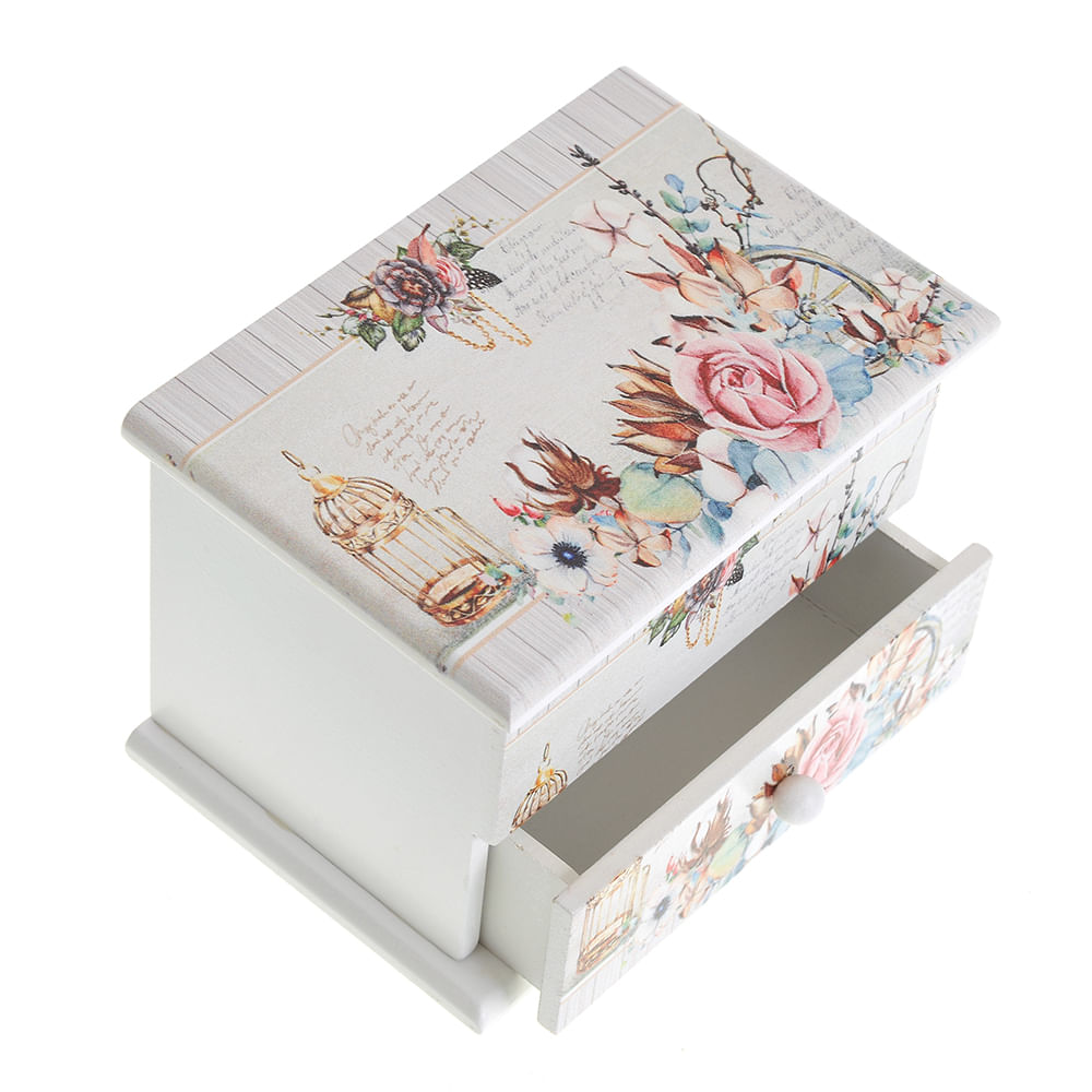 Cutie muzicala de bijuterii cu design floral 13x10 cm - 3 | YEO