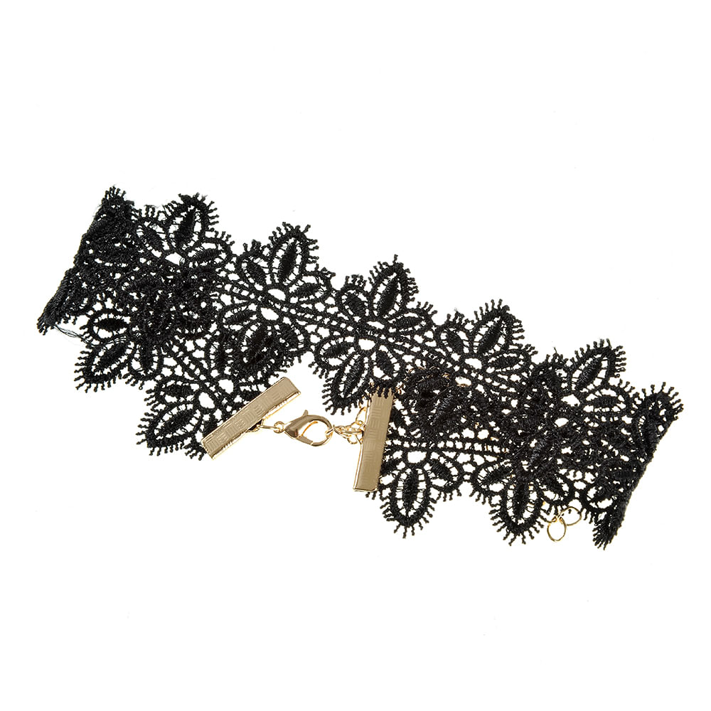 Choker negru cu dantela - 1 | YEO