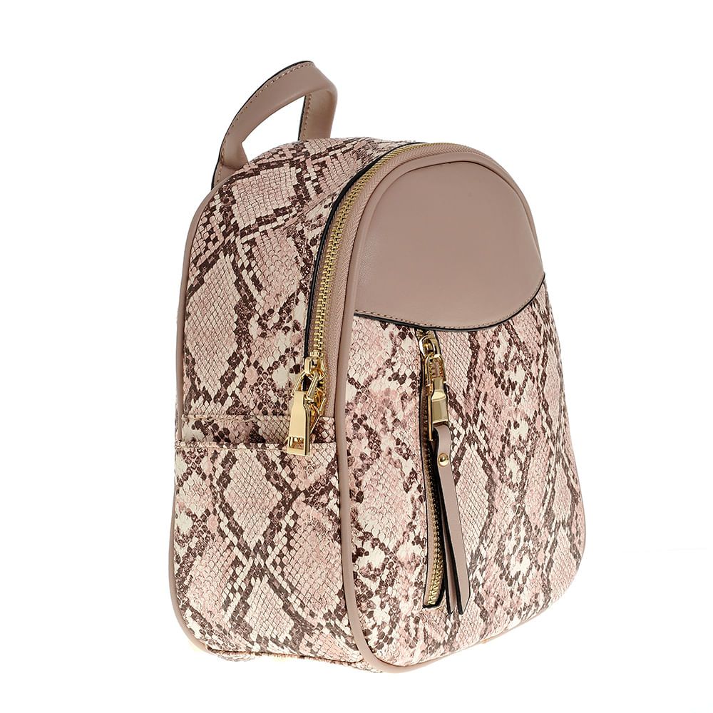 Rucsac roz cu model animal print - 1 | YEO