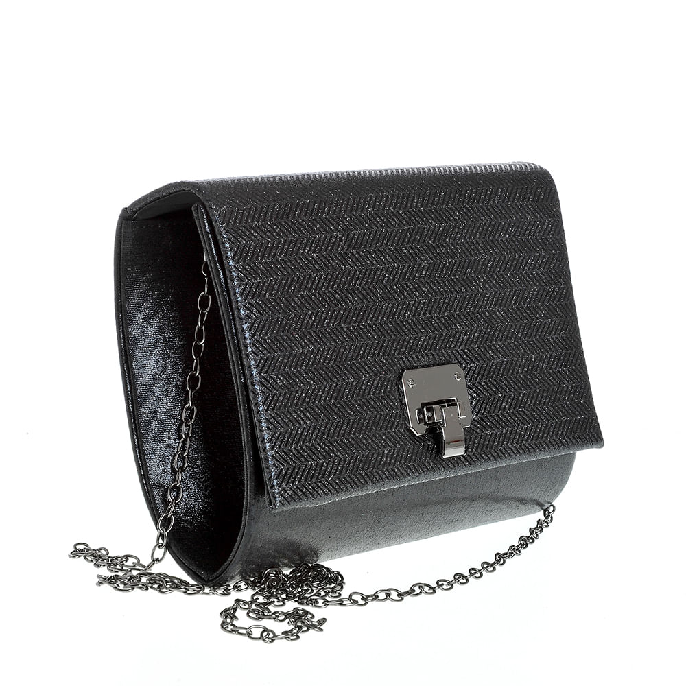 Clutch negru cu sclipici - 1 | YEO