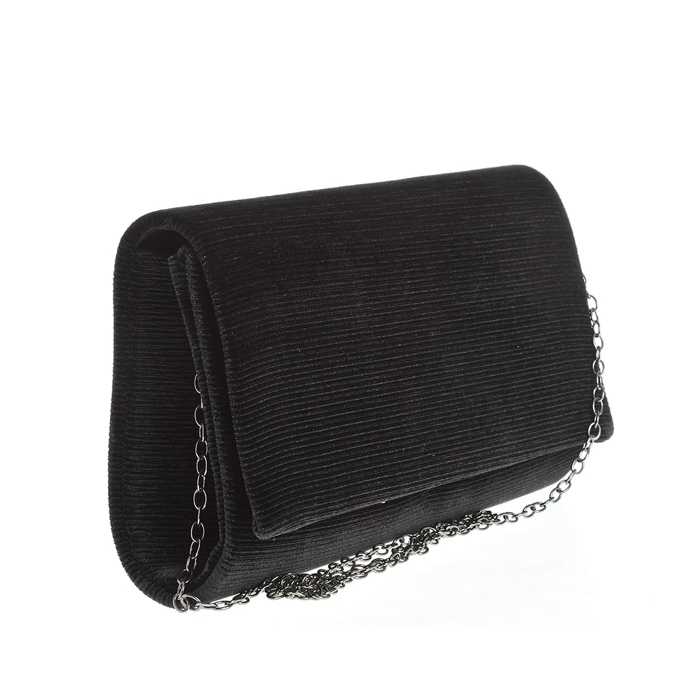 Clutch negru cu bareta din lant - 1 | YEO