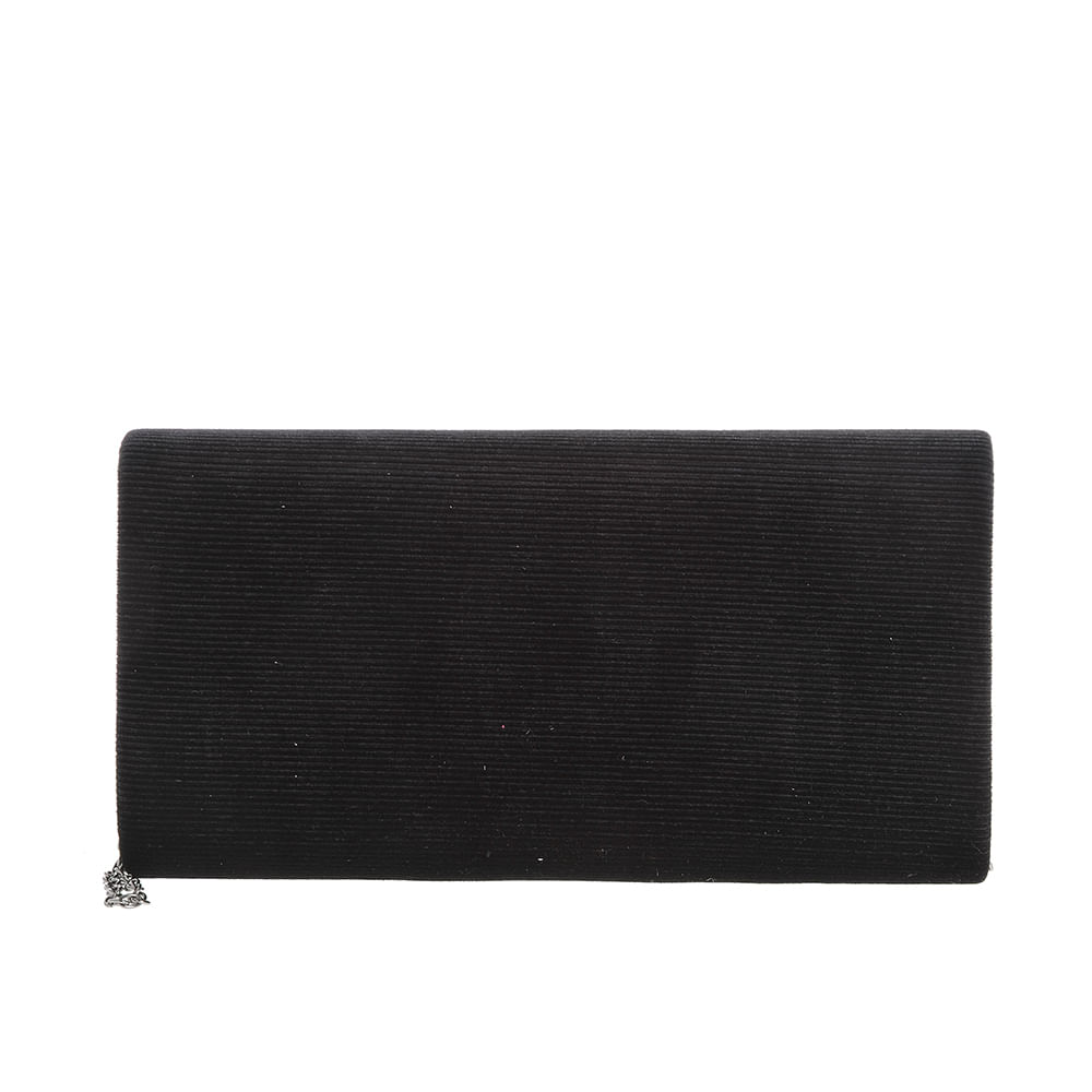 Clutch negru cu bareta din lant - 2 | YEO