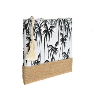 Portfard alb cu palmieri