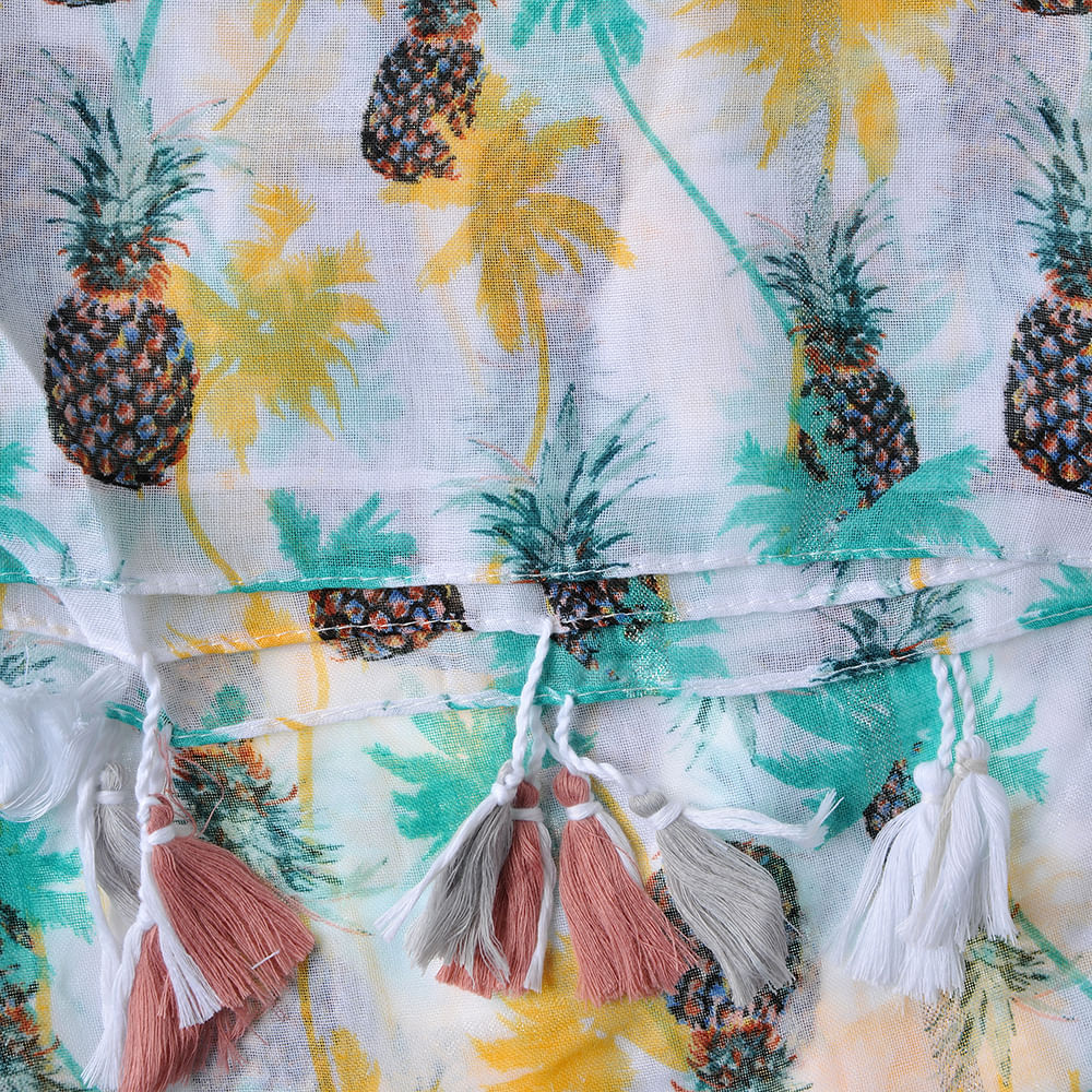 Esarfa multicolora cu ananas - 1 | YEO