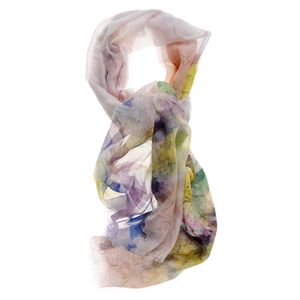 Esarfa multicolora din vascoza cu imprimeu abstract