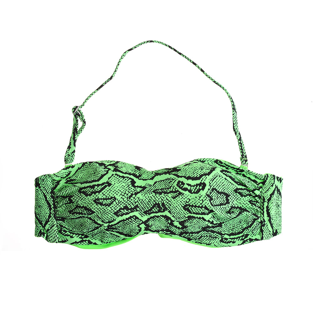 Sutien de baie verde cu model animal print