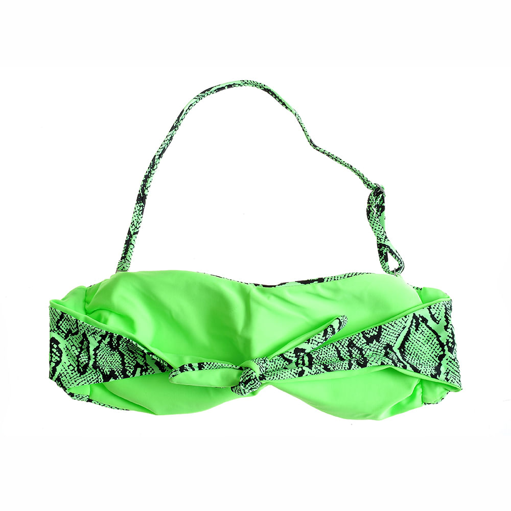 Sutien de baie verde cu model animal print - 2 | YEO