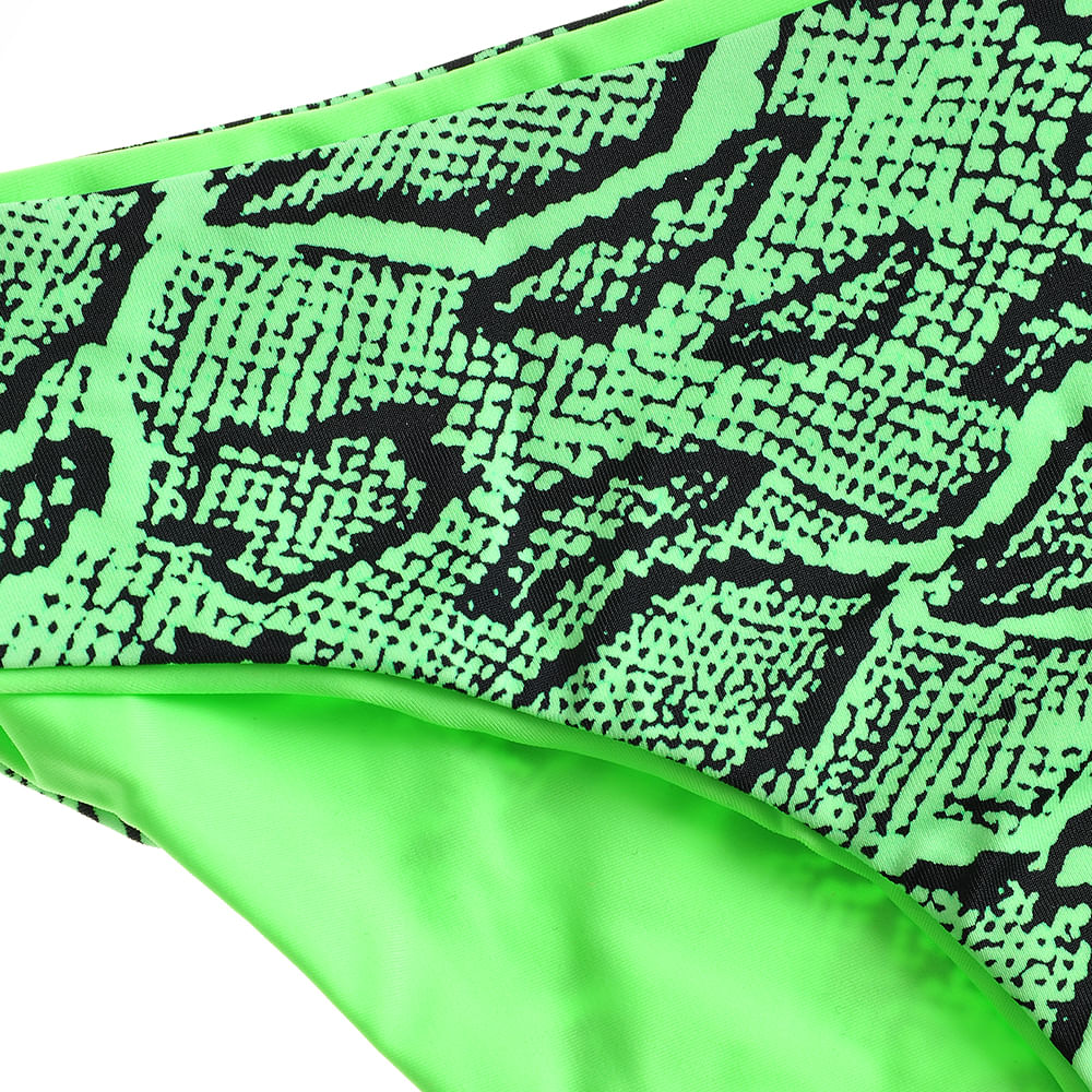 Slip de baie verde cu model animal print - 1 | YEO