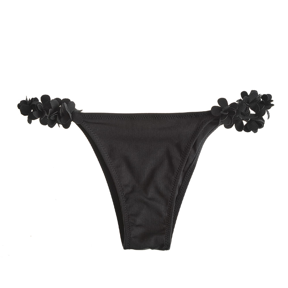 Slip de baie negru cu flori