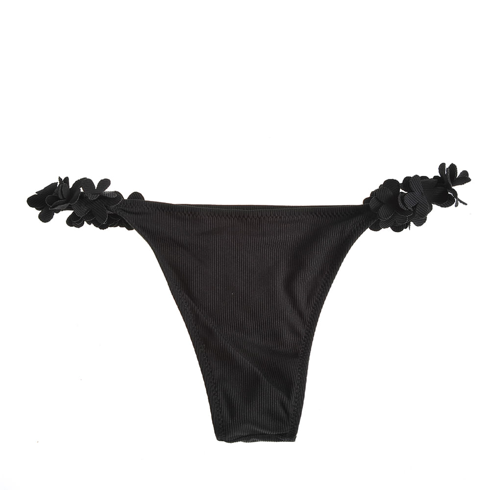 Slip de baie negru cu flori