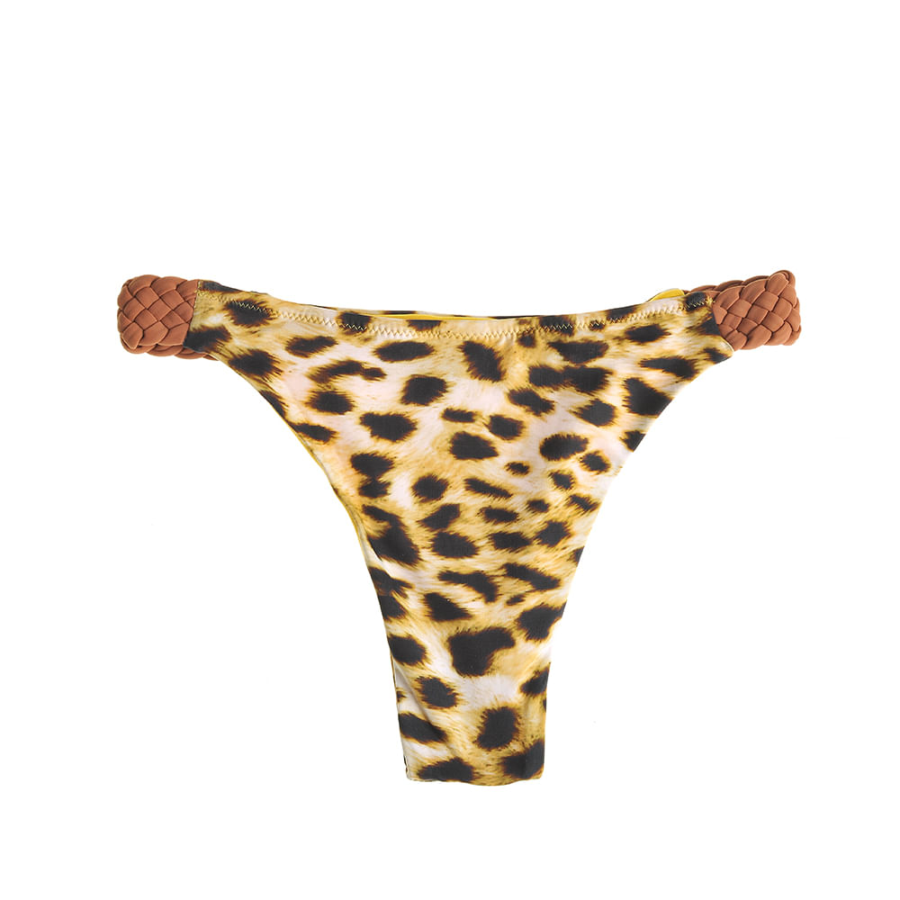 Slip galben cu model animal print