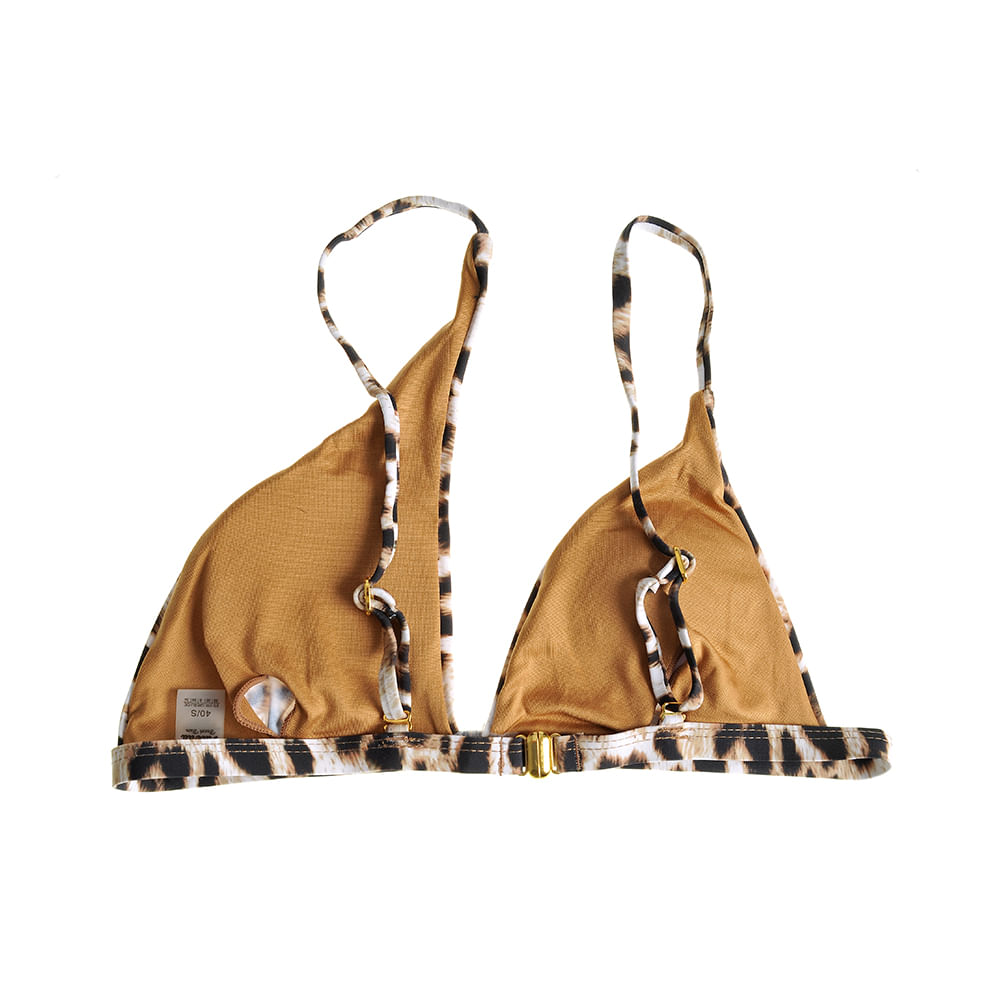 Sutien de baie maro cu model animal print