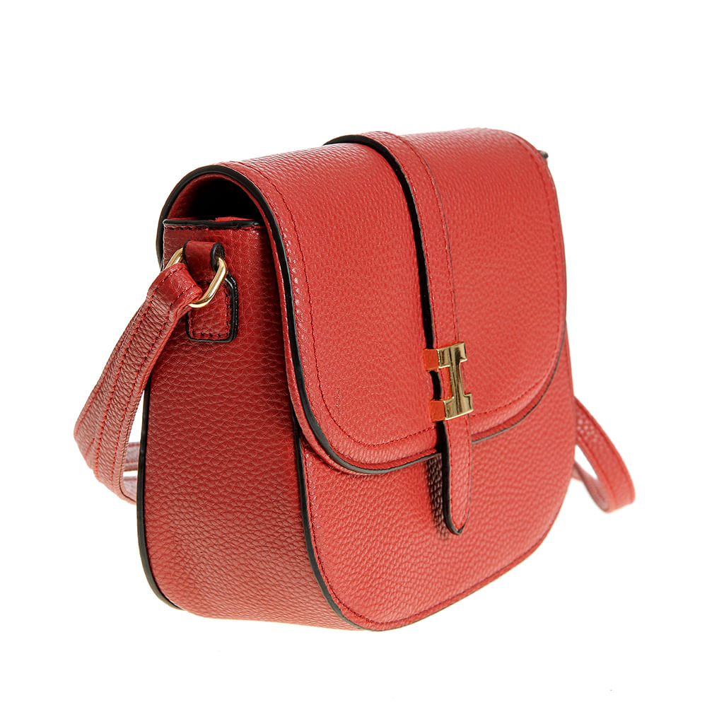 Geanta rosie crossbody din piele ecologica