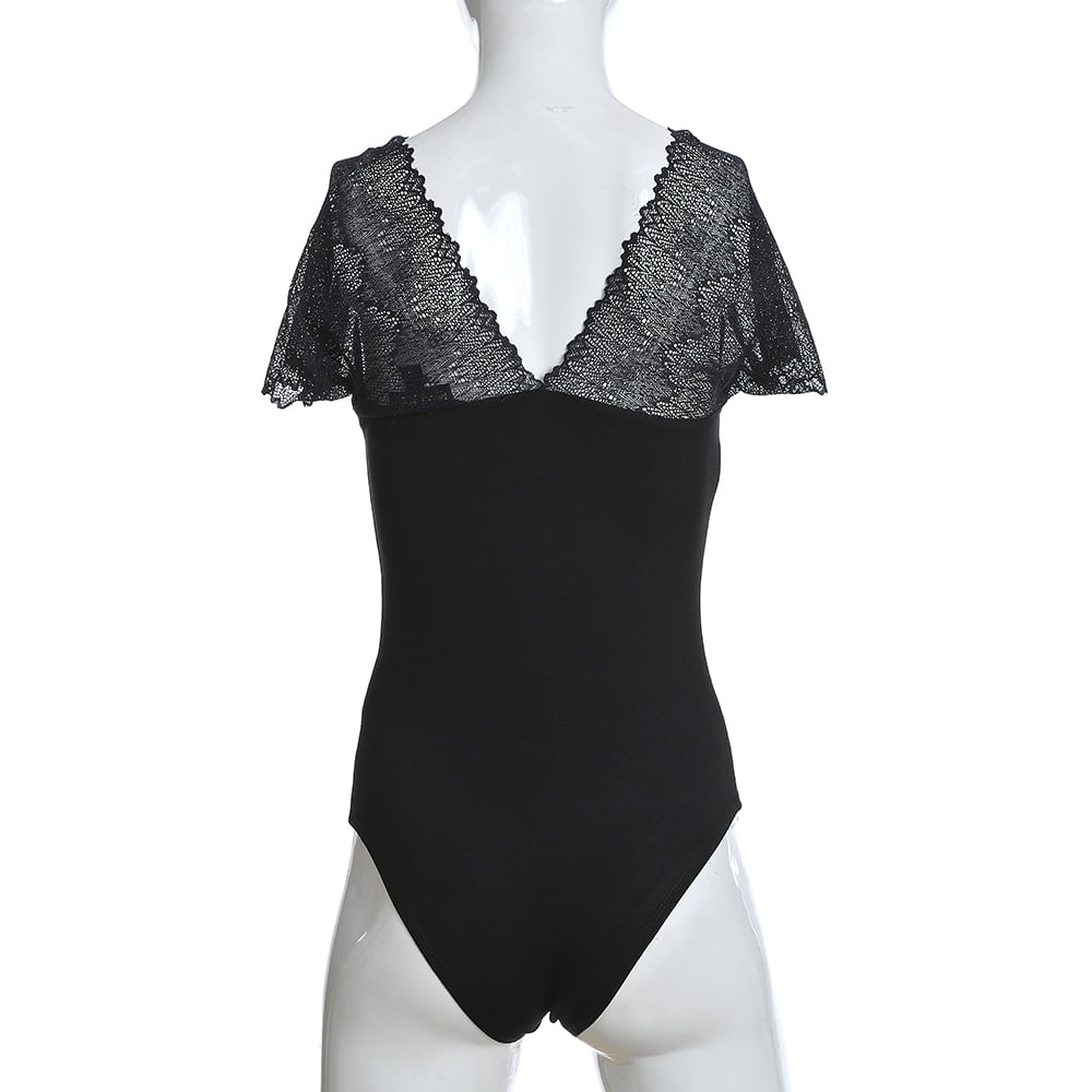 Body negru cu dantela - 2 | YEO