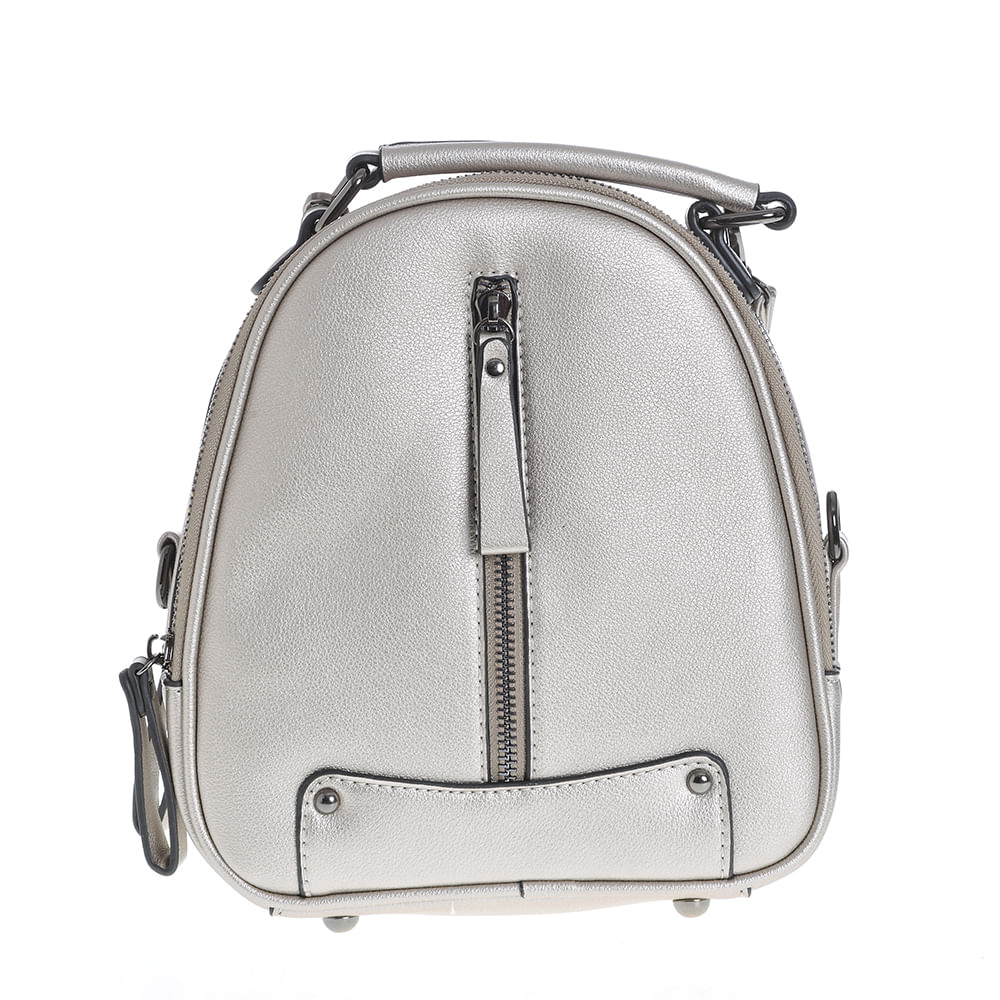 Rucsac gri fermoar decorativ