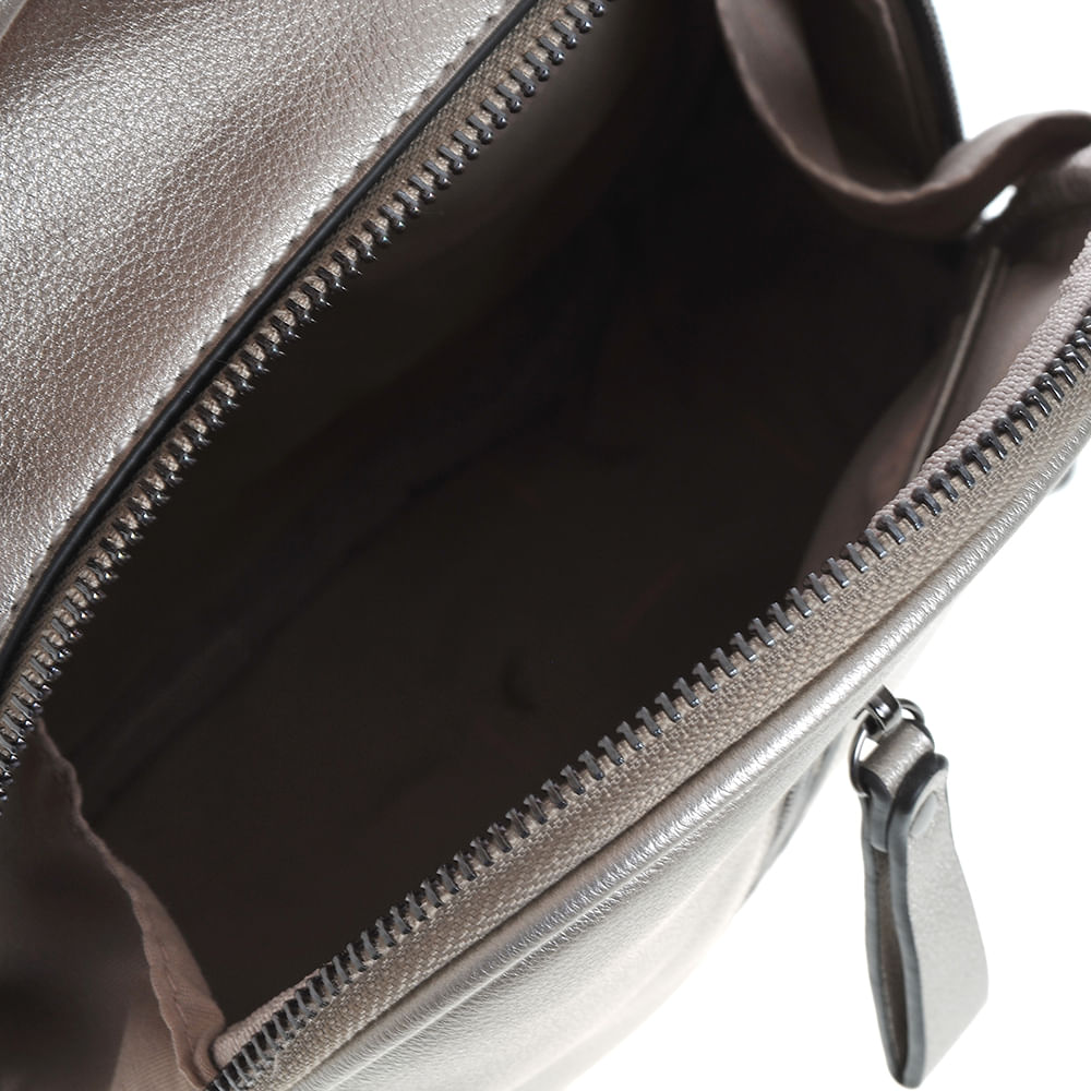 Rucsac gri fermoar decorativ - 3 | YEO