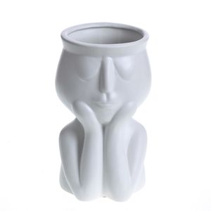Vaza alba din ceramica 20 cm