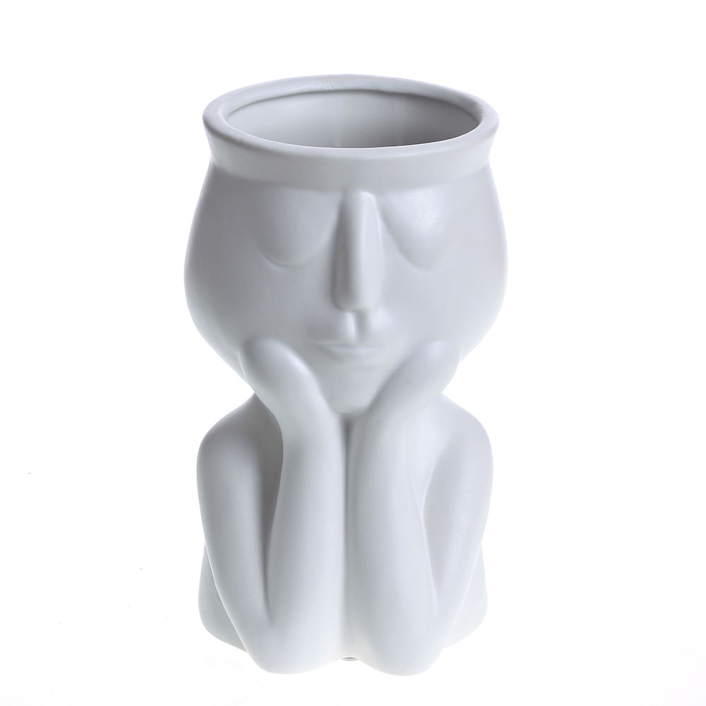 Vaza alba din ceramica 20 cm image0