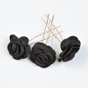 Set 3 ace de coc cu flori negre