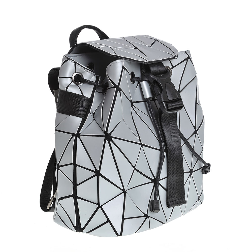 Rucsac argintiu cu modele geometrice - 1 | YEO