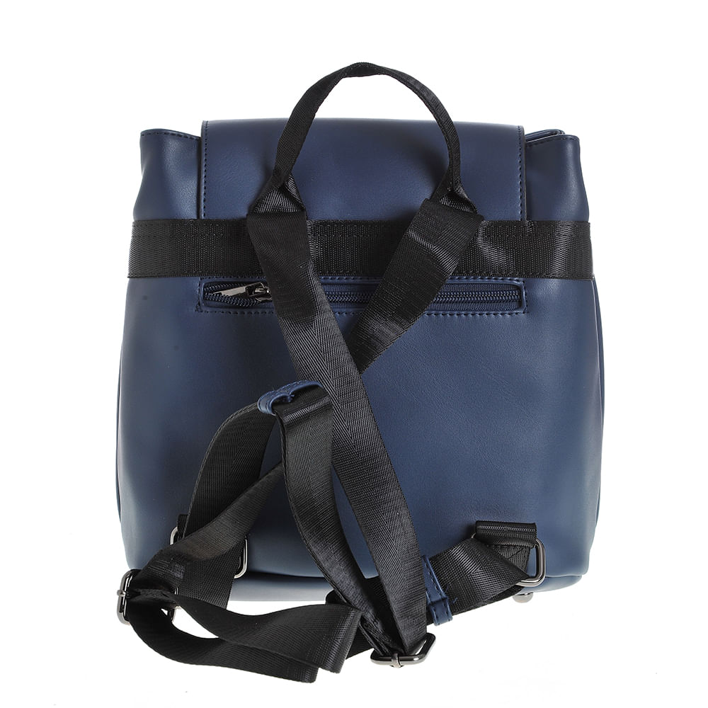 Rucsac bleumarin din piele ecologica - 2 | YEO