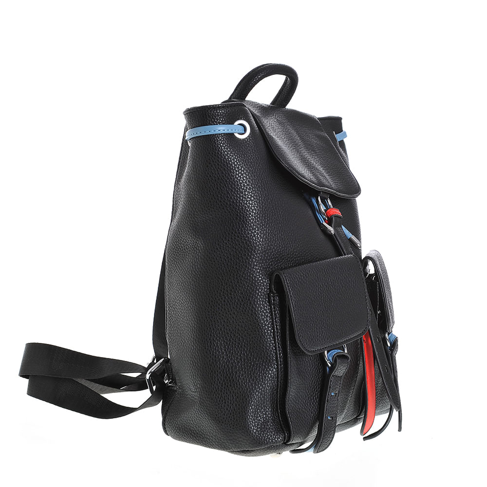 Rucsac negru cu doua buzunare exterioare - 1 | YEO