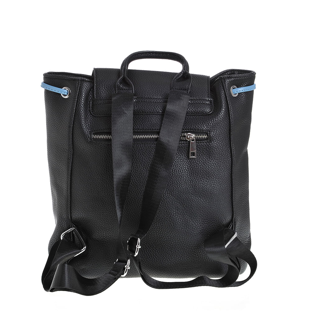 Rucsac negru cu doua buzunare exterioare - 2 | YEO