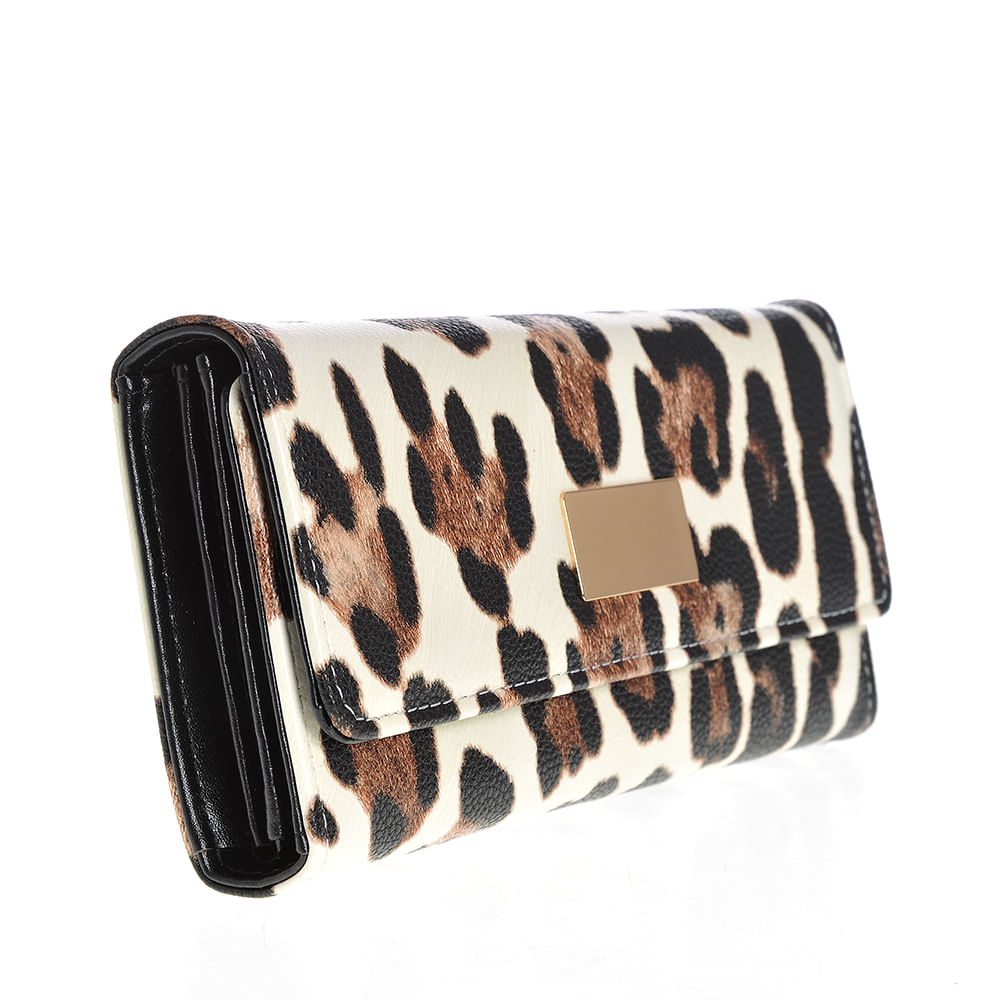 Portofel din piele ecologica cu model animal print - 1 | YEO