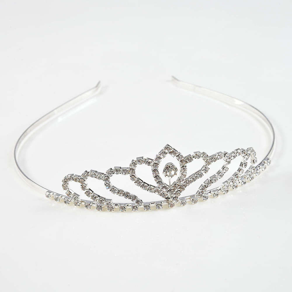 Diadema argintie cu pietre acrilice - 1 | YEO