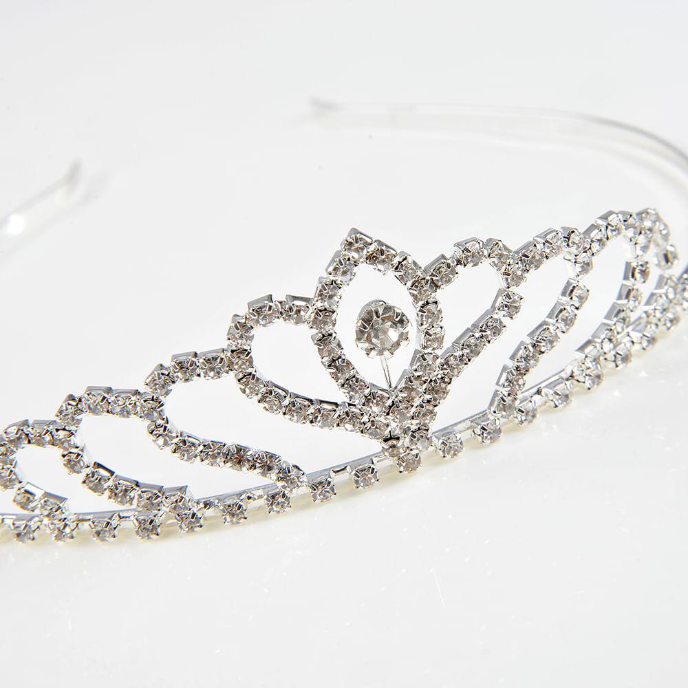 Diadema argintie cu pietre acrilice - 2 | YEO