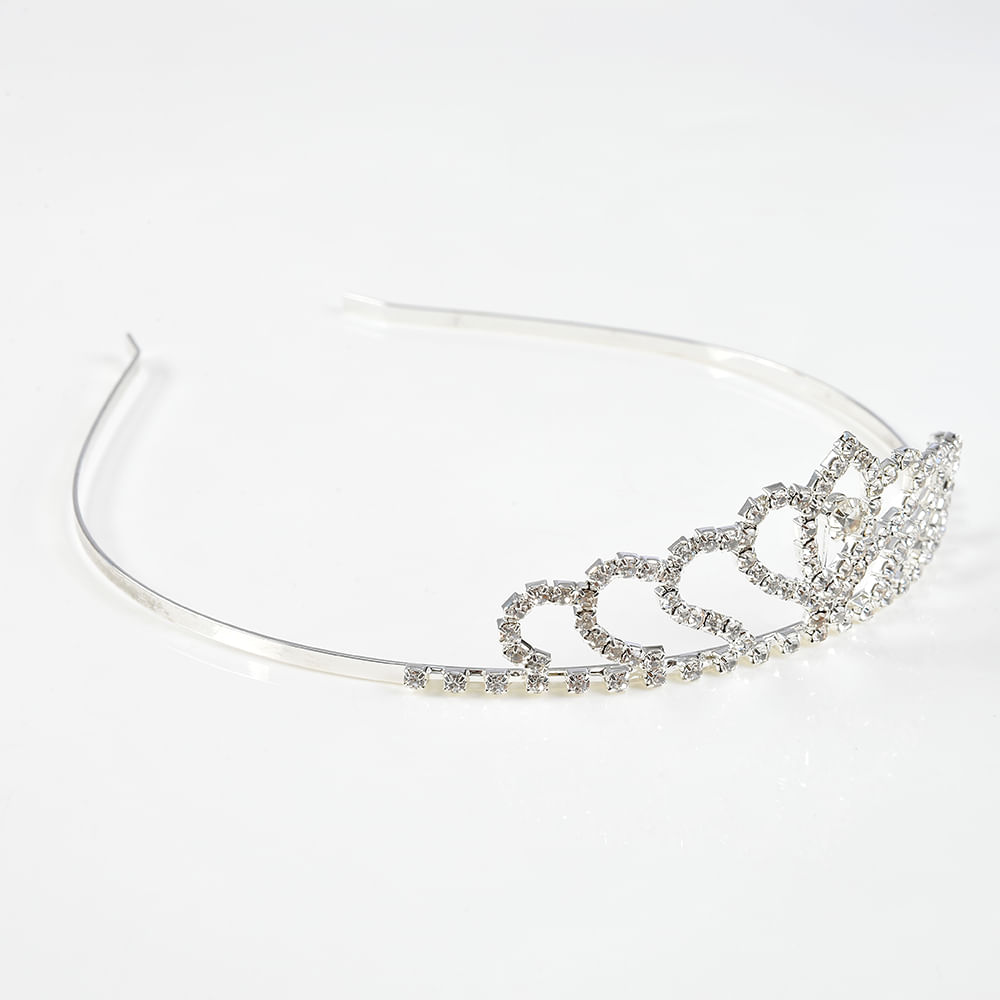 Diadema argintie cu pietre acrilice - 3 | YEO