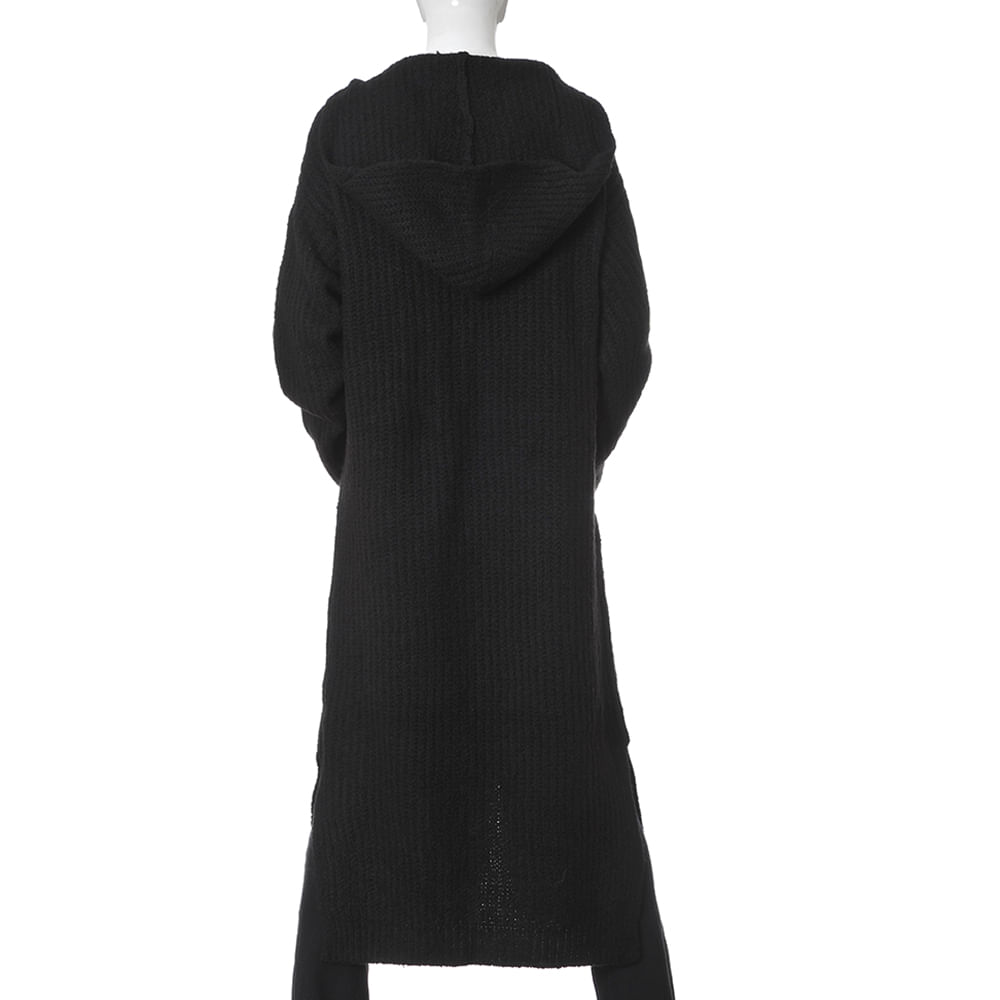 Cardigan negru cu gluga - 3 | YEO