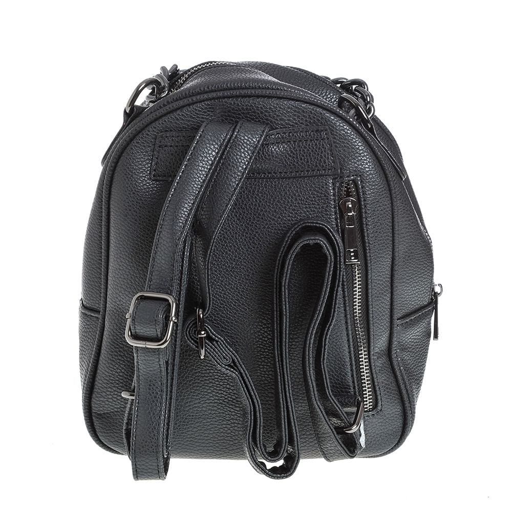 Rucsac negru decorat cu nituri metalice - 2 | YEO