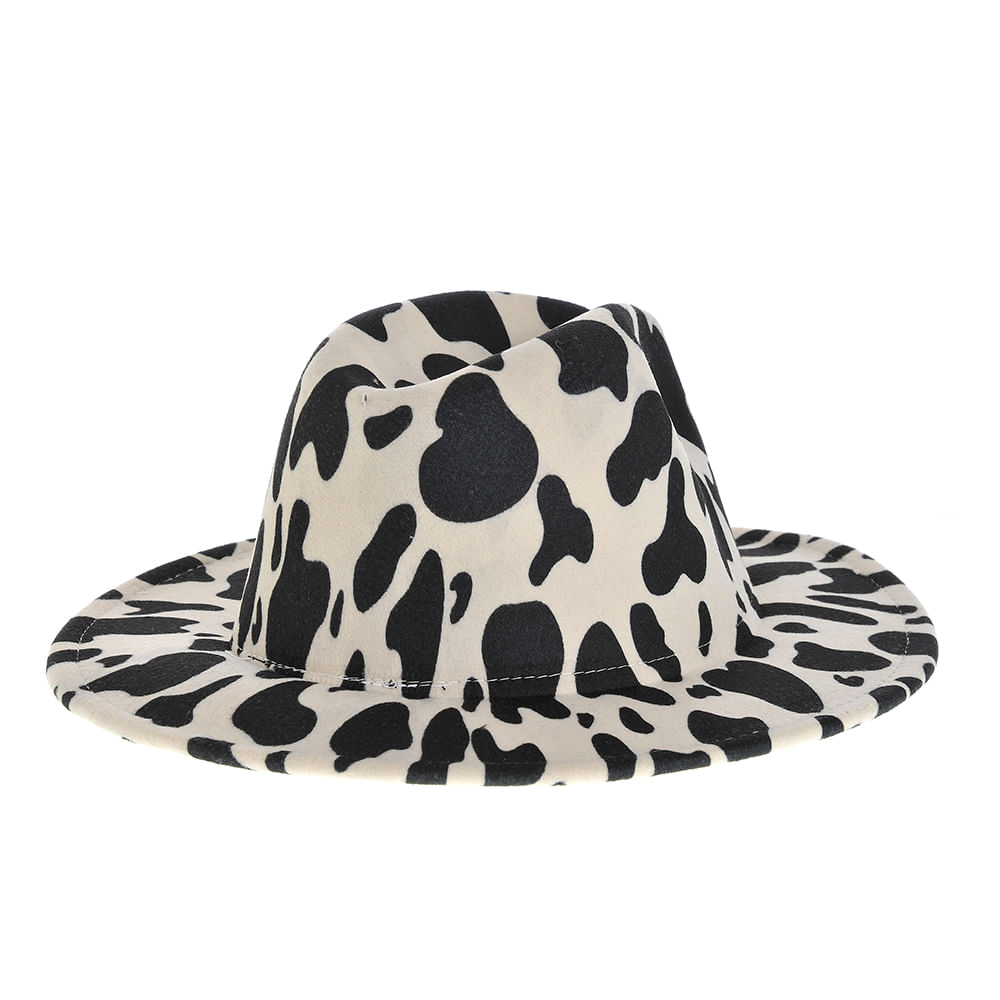 Palarie fedora cu model animal print - 3 | YEO