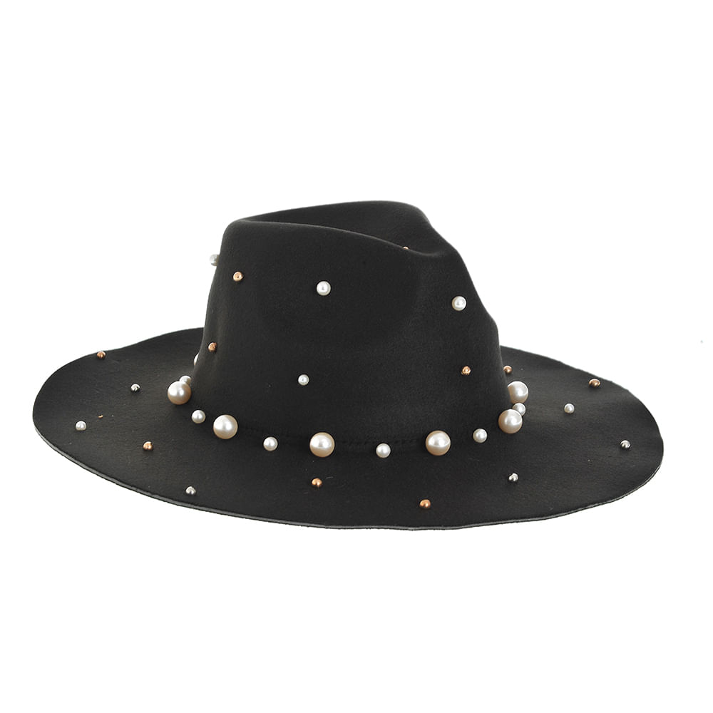 Palarie fedora cu perle - 2 | YEO